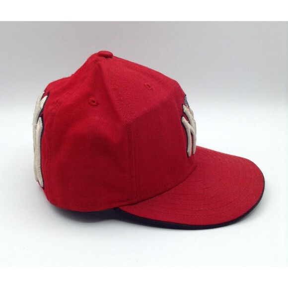New York Yankees New Era 59Fifty Hat Cap Sz 7 1/4 Red 100% Wool Embroidered - Picture 2 of 11